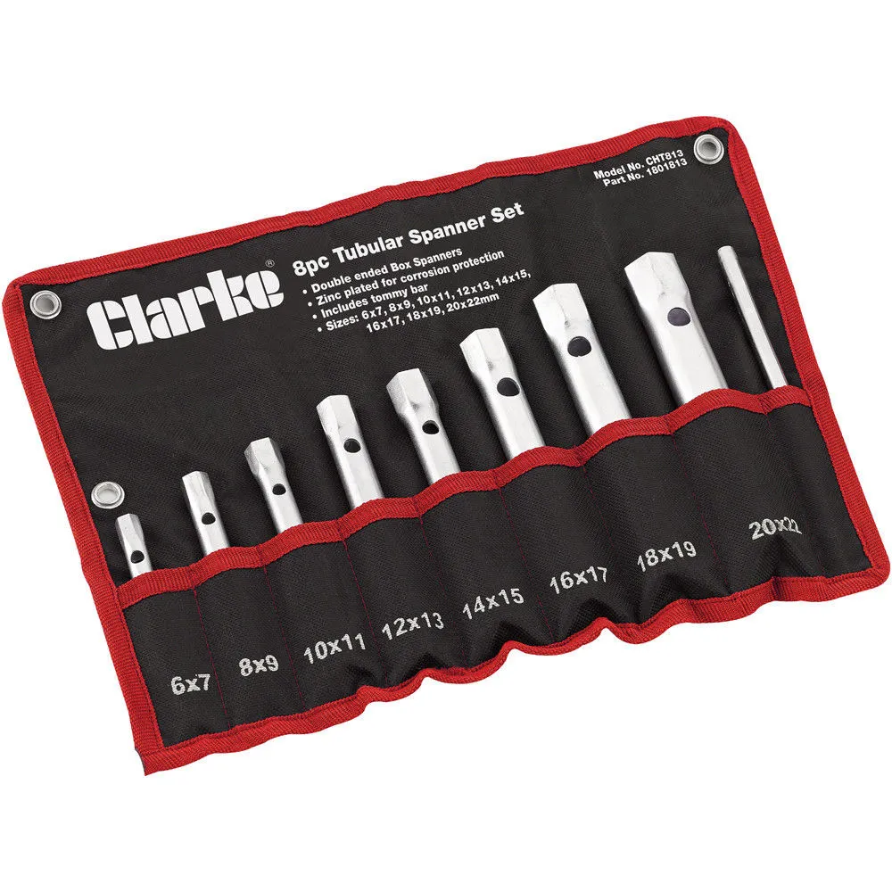 Clarke CHT813 8 Piece Metric Tubular Box Spanner Set 2 Clarke CHT813 8 Piece Metric Tubular Box Spanner Set - Image 2