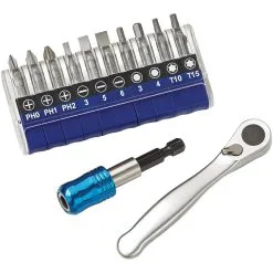 Clarke PRO330 12 Piece Clip Type Bit Box And Ratchet Set