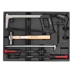 Sealey TBT30 6 Piece Tool Tray With Prybar, Hammer & Hacksaw Set