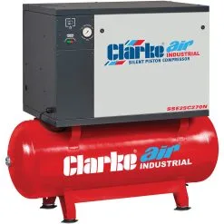 Clarke SSE25C270N 23cfm 270Litre 5.5HP Low Noise Piston Air Compressor (400V)