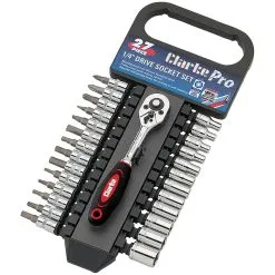 Clarke PRO358 - 27 Piece 1/4" Drive Socket & Socket Driver Set