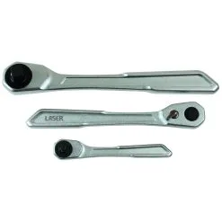 Laser 7937 3pc Slim Handle Ratchet Set 1/4"D, 3/8"D, 1/2"D